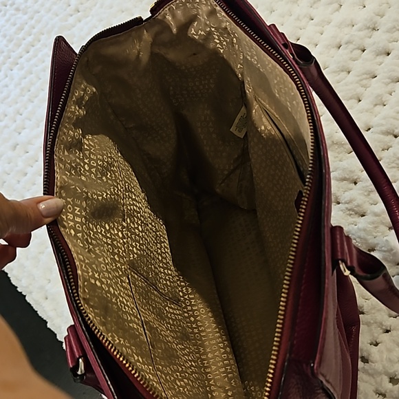 Kate Spade Magenta Pebbled Leather Zipper Pocket Satchel Shoulder Bag - Picture 3 of 4